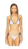 Frankies Bikinis Paradise Bikini Top In Wild Rose Print