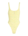Frankies Bikinis Paradise Cove Woman One-piece Swimsuit Pastel Yellow Size L Nylon, Elastane In Yellow