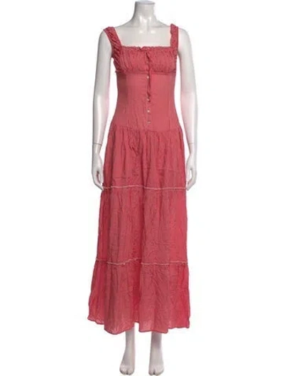Pre-owned Frankies Bikinis Patterned Long Dress W/ Tags In Red/white