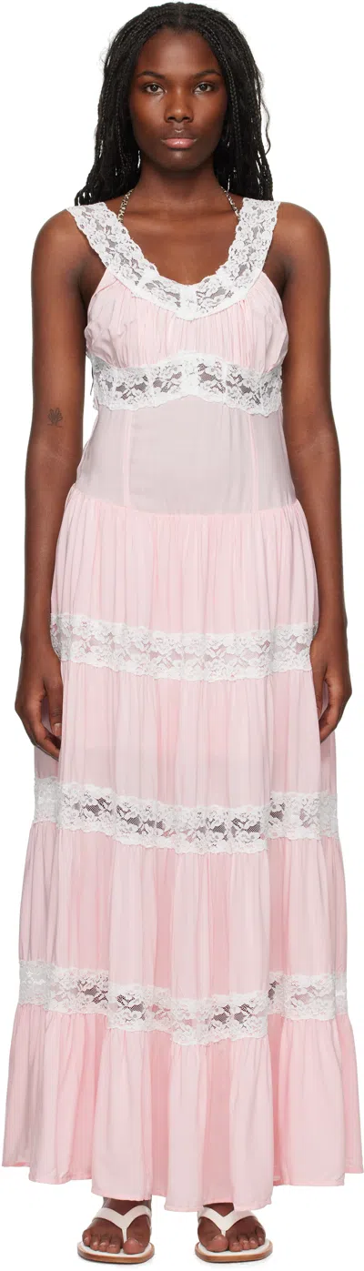 Frankies Bikinis Pink Dakota Maxi Dress In Sweet Dreams