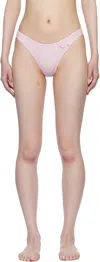 Frankies Bikinis Pink Dove Bikini Bottom In Rosewater Stripe