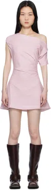 Frankies Bikinis Pink Roslyn Off Shoulder Minidress In Rosewater Stripe