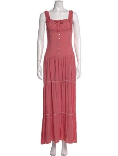 Pre-owned Frankies Bikinis Plaid Print Long Dress In Multi