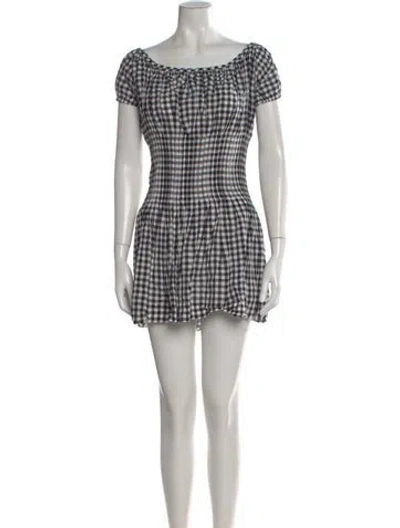 Pre-owned Frankies Bikinis Plaid Print Mini Dress In Multi