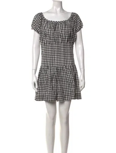 Pre-owned Frankies Bikinis Plaid Print Mini Dress In Multicolor