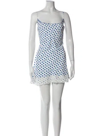 Pre-owned Frankies Bikinis Polka Dot Print Mini Dress In Purple