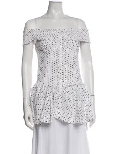 Pre-owned Frankies Bikinis Polka Dot Print Mini Dress In White