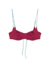 Frankies Bikinis Polka-dot-pattern Bikini Top In Red
