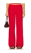 Frankies Bikinis Princess Eyelet Pant In Red