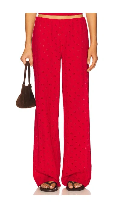 Frankies Bikinis Princess Eyelet Pant In Red