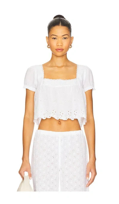Frankies Bikinis Princess Gauze Blouse In White