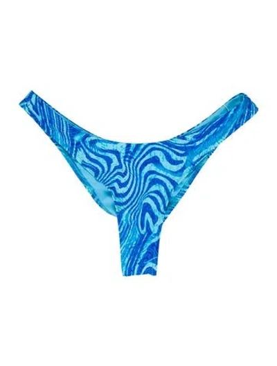 Pre-owned Frankies Bikinis Printed Bottoms In Blue