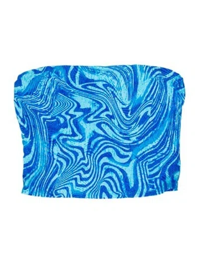 Pre-owned Frankies Bikinis Printed Bottoms In Blue