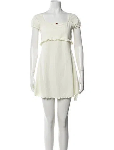 Pre-owned Frankies Bikinis Printed Mini Dress In Neutrals