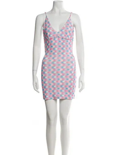 Pre-owned Frankies Bikinis Printed Mini Dress In Pink