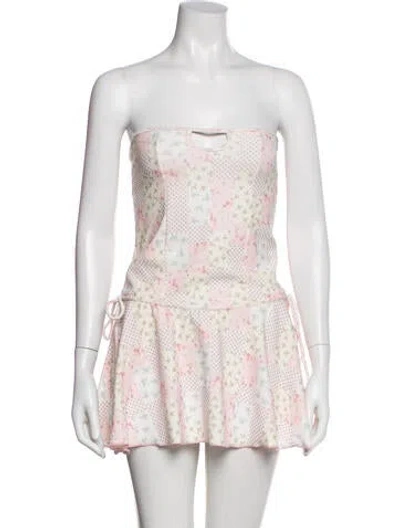 Pre-owned Frankies Bikinis Printed Mini Dress In Pink
