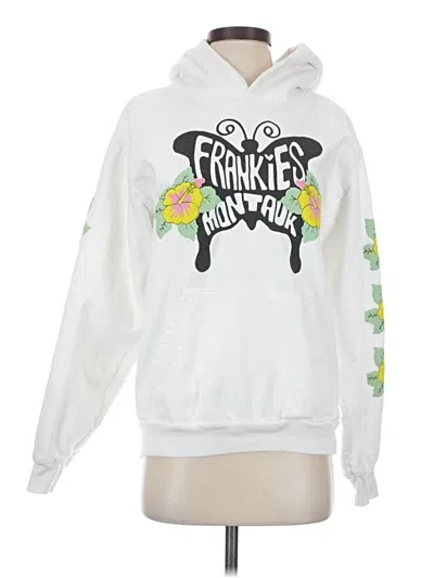Pre-owned Frankies Bikinis Pullover Hoodie In White