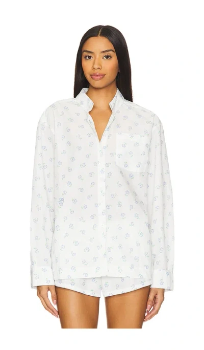 Frankies Bikinis Ralph Polin Sleep Shirt In Periwinkle Print