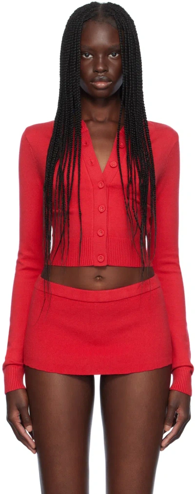 Frankies Bikinis Red Danny Cloud Cardigan In Burning Love