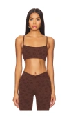 Frankies Bikinis Reine Shine Jacquard Bralette In Chestnut