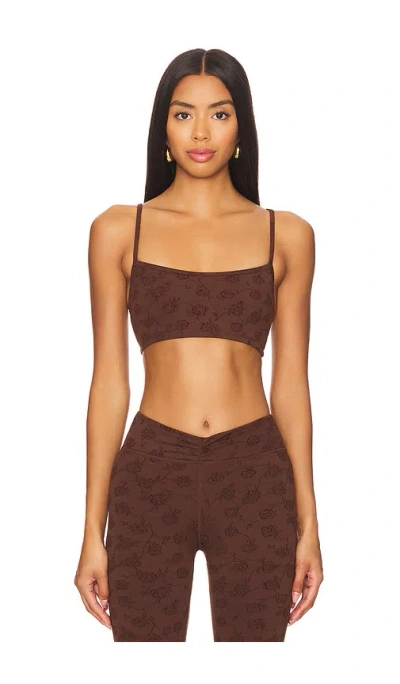 Frankies Bikinis Reine Shine Jacquard Bralette In Chestnut