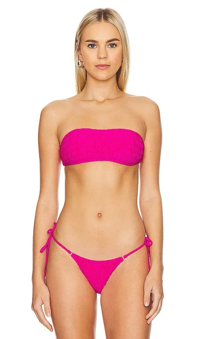 Frankies Bikinis Rosabella Satin Top In Candy Pink