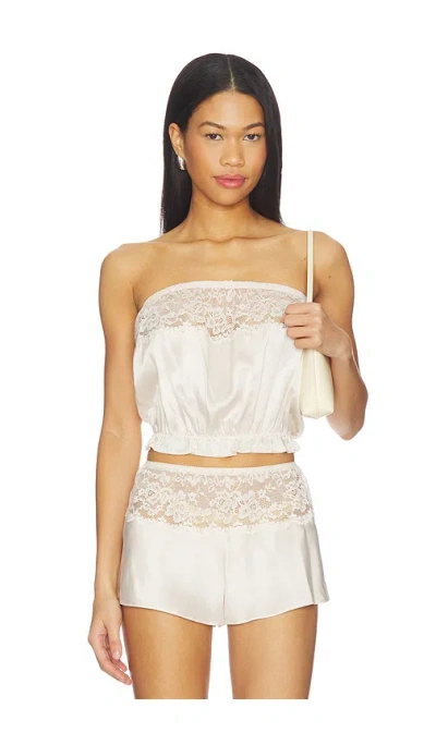 Frankies Bikinis Rosie Silk Sleeveless Blouse In White