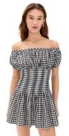 Frankies Bikinis Sadie Gauze Dress Blackberry Gingham In Blackberry Gingham