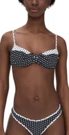 Frankies Bikinis Savannah Top Classic Polka Dot Print In Classic Polka Dot Print