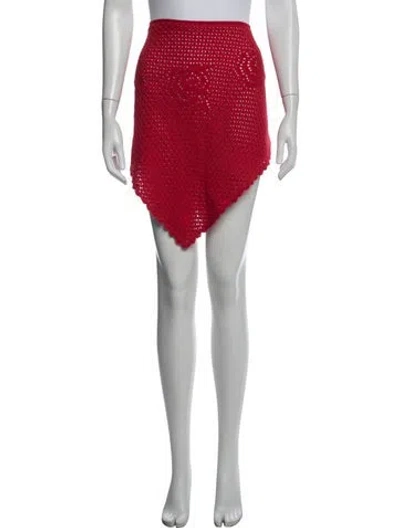 Pre-owned Frankies Bikinis Scalloped Accent Cover-up W/ Tags In Red