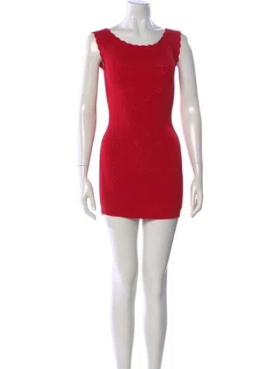 Pre-owned Frankies Bikinis Scoop Neck Mini Dress W/ Tags In Red