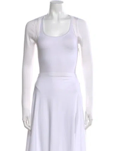 Pre-owned Frankies Bikinis Scoop Neck Sweater In White