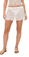 Frankies Bikinis Seaside Crochet Skirt White In White
