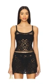 Frankies Bikinis Seaside Crochet Tank In Black
