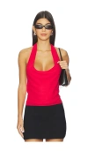 Frankies Bikinis Serenity Chiffon Halter Top In Red