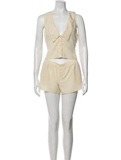 Pre-owned Frankies Bikinis Short Set W/ Tags In Neutral