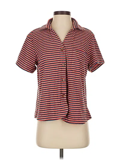 Pre-owned Frankies Bikinis Short Sleeve Blouse In Red