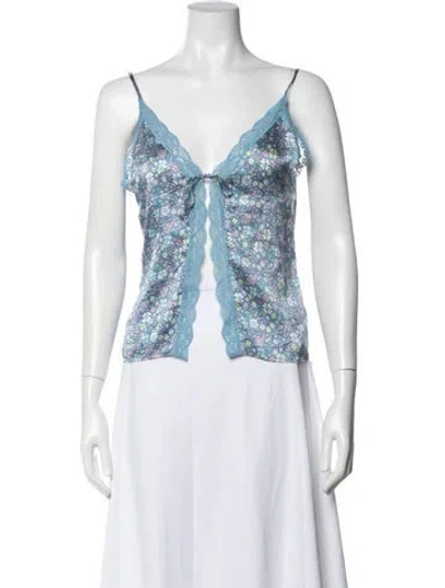 Pre-owned Frankies Bikinis Silk Floral Print Nightgown W/ Tags In Multi