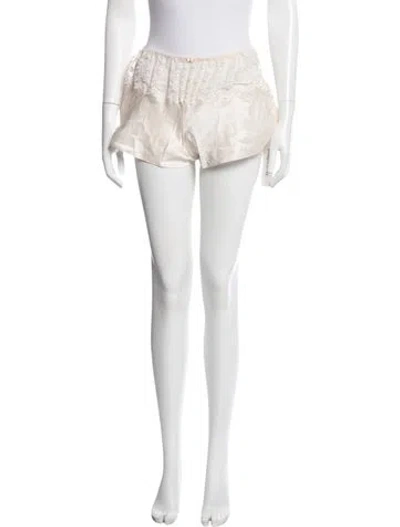 Pre-owned Frankies Bikinis Silk Lace Pattern Pajamas W/ Tags In Neutral