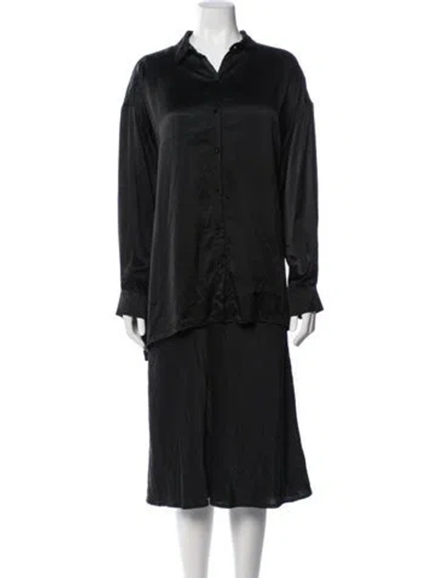 Pre-owned Frankies Bikinis Silk Skirt Set In Black