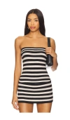 Frankies Bikinis Sky Cloud Knit Strapless Top In Black