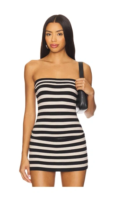 Frankies Bikinis Sky Cloud Knit Strapless Top In Black