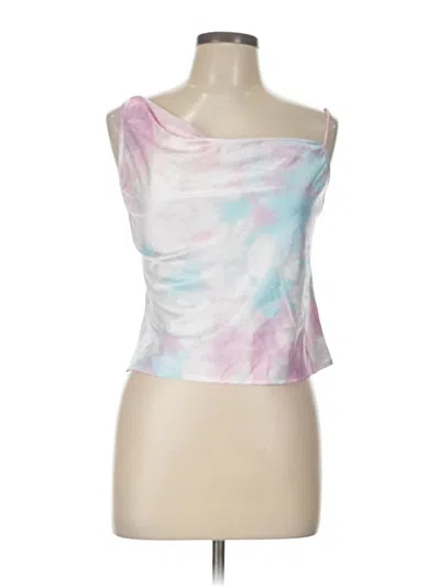 Pre-owned Frankies Bikinis Sleeveless Top Pink One Shoulder Neckline Tops