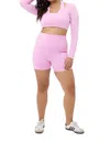 Frankies Bikinis Speedy Bike Short In Baby Pink In Pink
