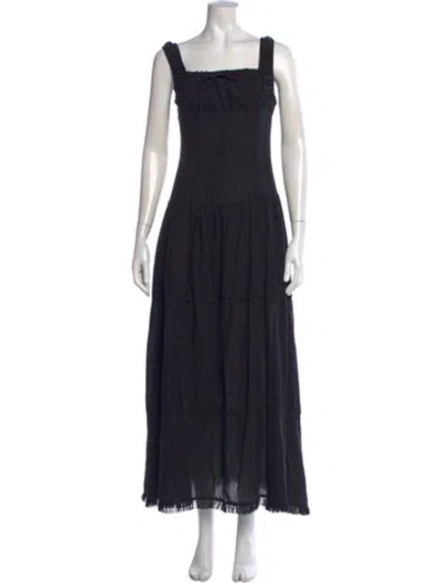 Pre-owned Frankies Bikinis Square Neckline Long Dress In Black