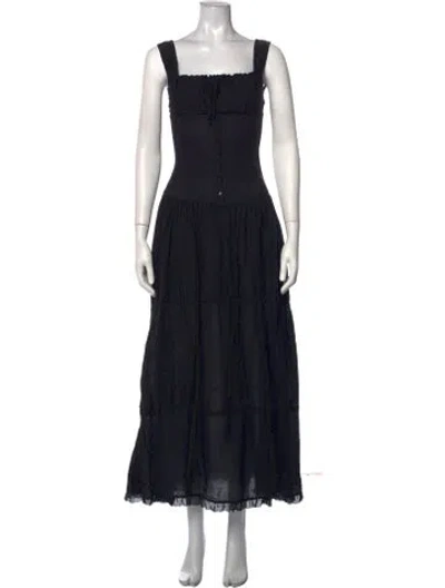 Pre-owned Frankies Bikinis Square Neckline Long Dress In Black
