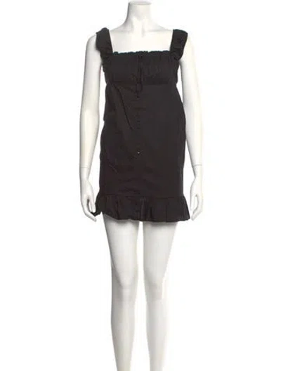 Pre-owned Frankies Bikinis Square Neckline Mini Dress In Black