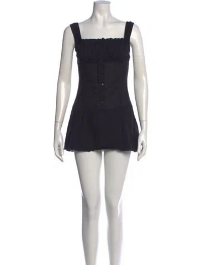 Pre-owned Frankies Bikinis Square Neckline Mini Dress In Black