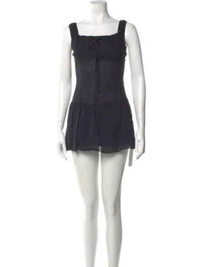 Pre-owned Frankies Bikinis Square Neckline Mini Dress In Blue