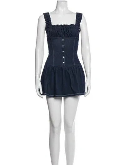 Pre-owned Frankies Bikinis Square Neckline Mini Dress In Multi